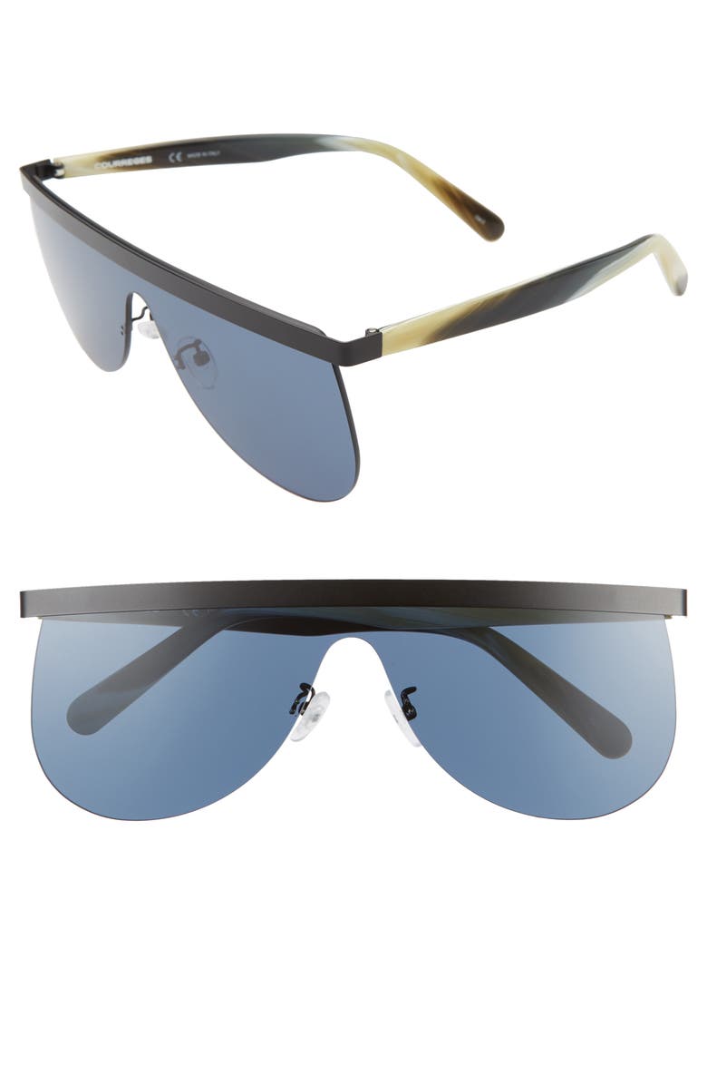 Courrèges The Mask 99mm Flat Top Shield Sunglasses, Main, color, 