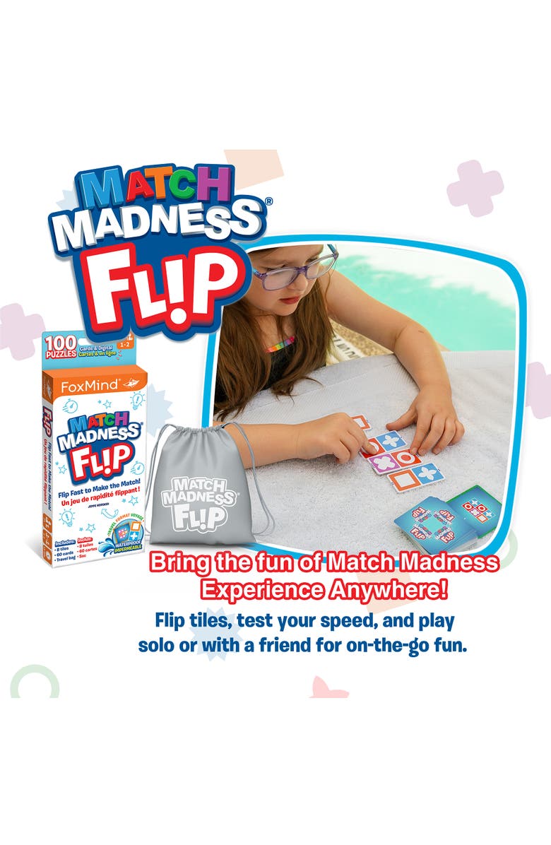 FoxMind Match Madness Flip Travel Sized Puzzle Game, Alternate, color, Multicolored