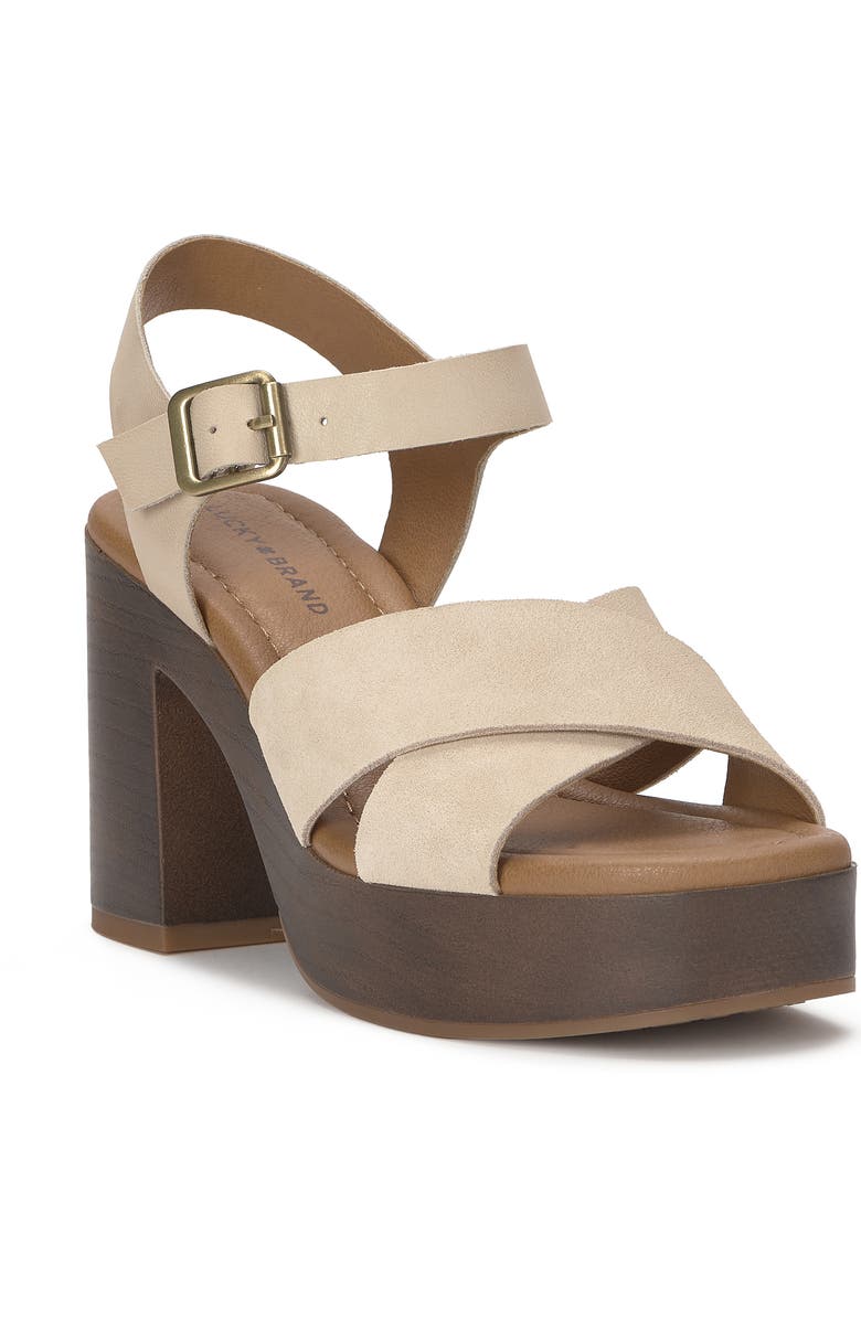 Lucky Brand Carsen Platform Sandal, Main, color, Cannellini