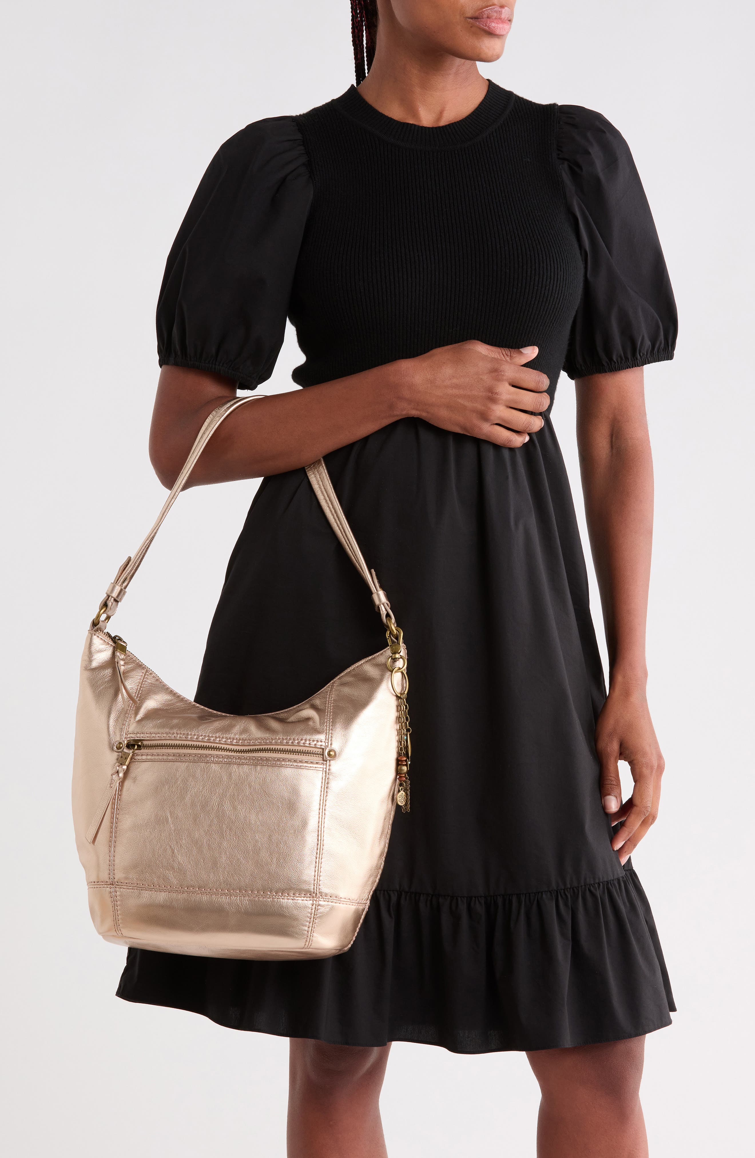 Sequoia Leather Hobo Bag, Alternate, color, LIGHT GOLD