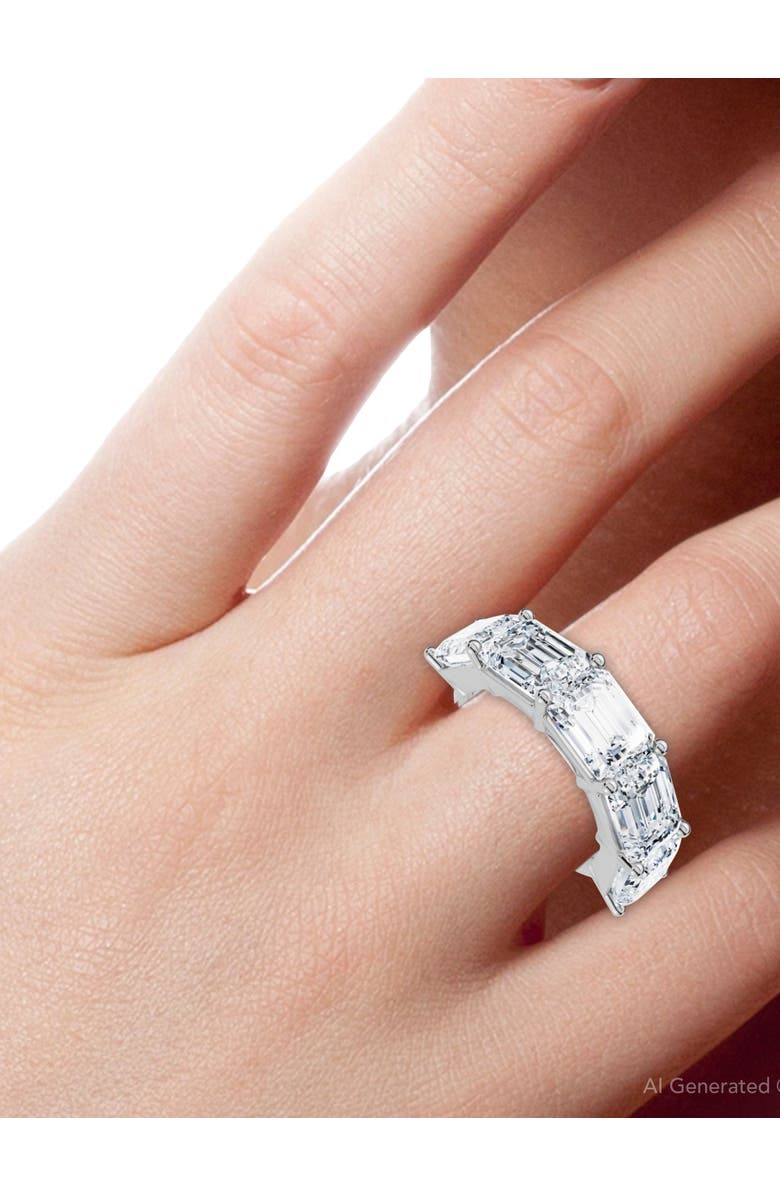 Bliss Diamond 5.10Ct Emerald Cut Diamond 5 Stone Wedding Anniversary Ring 14k Gold Lab Grown, Alternate, color,