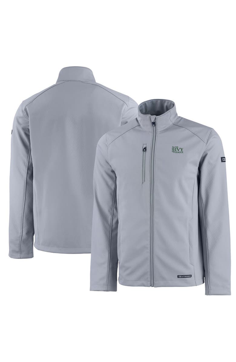 Cutter & Buck Men's Cutter & Buck Gray Ivy League Evoke Eco Softshell Recycled Full-Zip Jacket, Alternate, color,