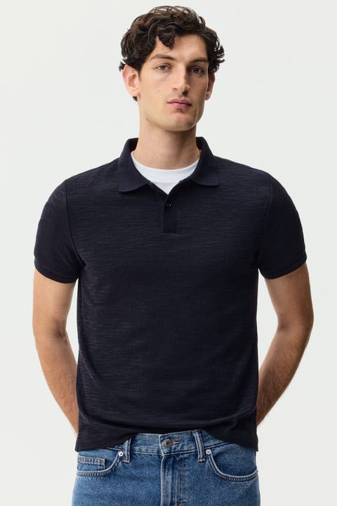 Slim Fit Jacquard-knit Polo Shirt