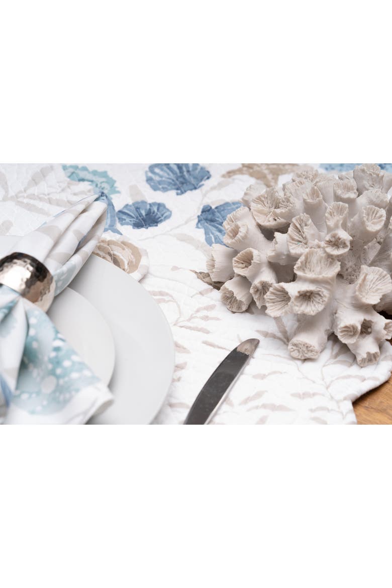 Coastal Shells Set of 6 Cloth Napkins, Alternate, color, Beige