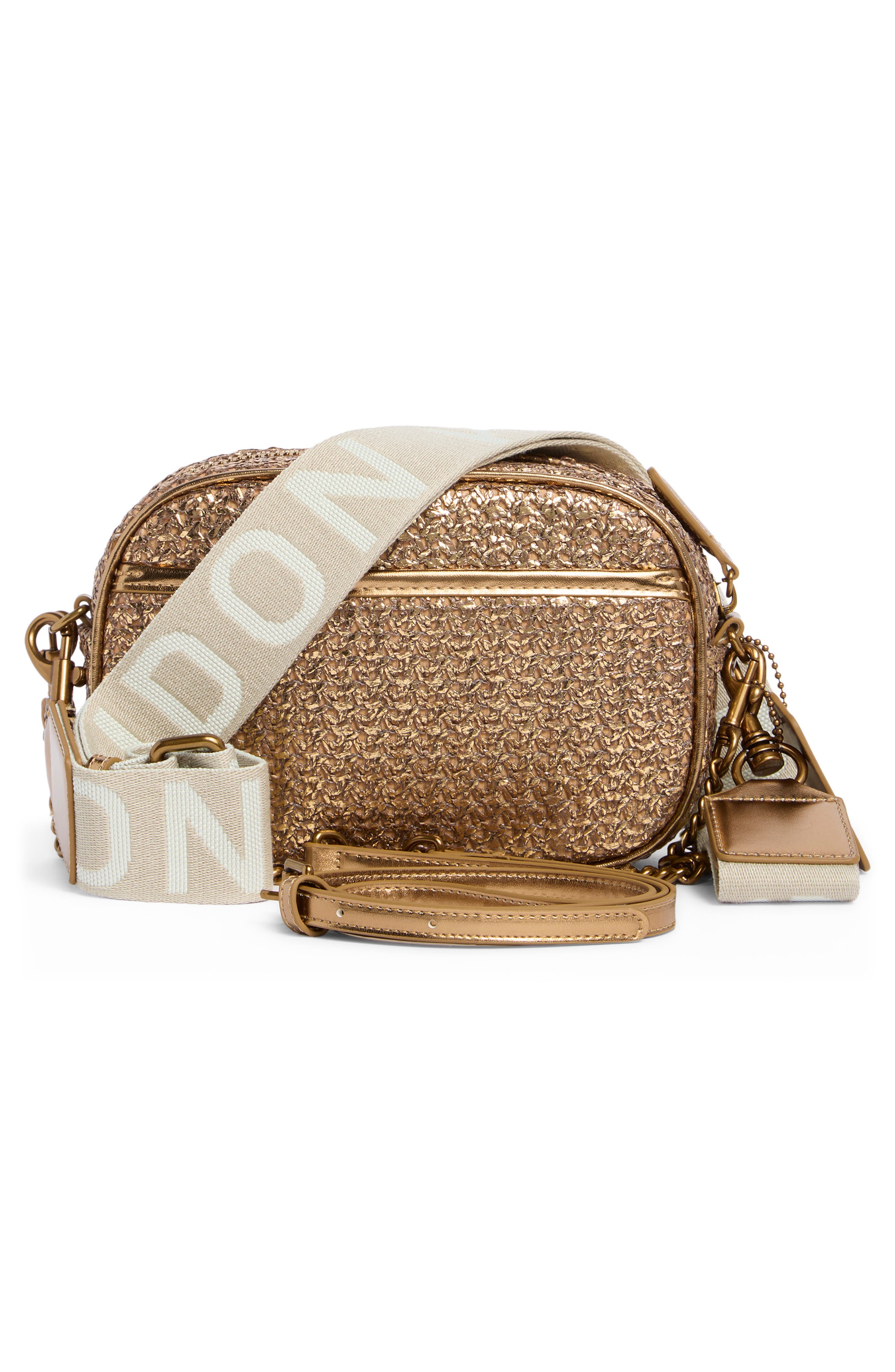 Kurt Geiger London Chiswick Raffia Camera Bag, Alternate, color, Rust/ Copper