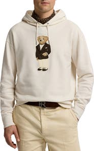 Ralph Lauren Purple Label Felpa Bear Appliqué Cotton & Cashmere Hoodie