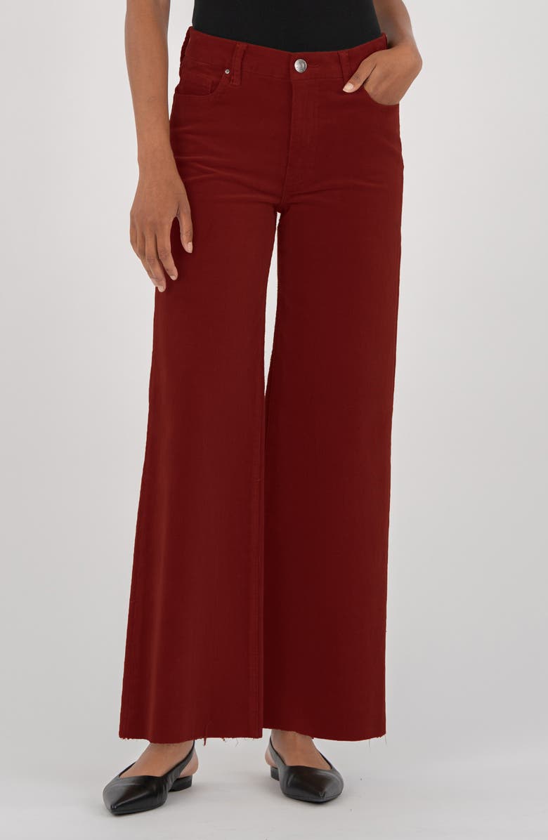 KUT from the Kloth Meg Fab Ab High Waist Wide Leg Jeans, Main, color, Red