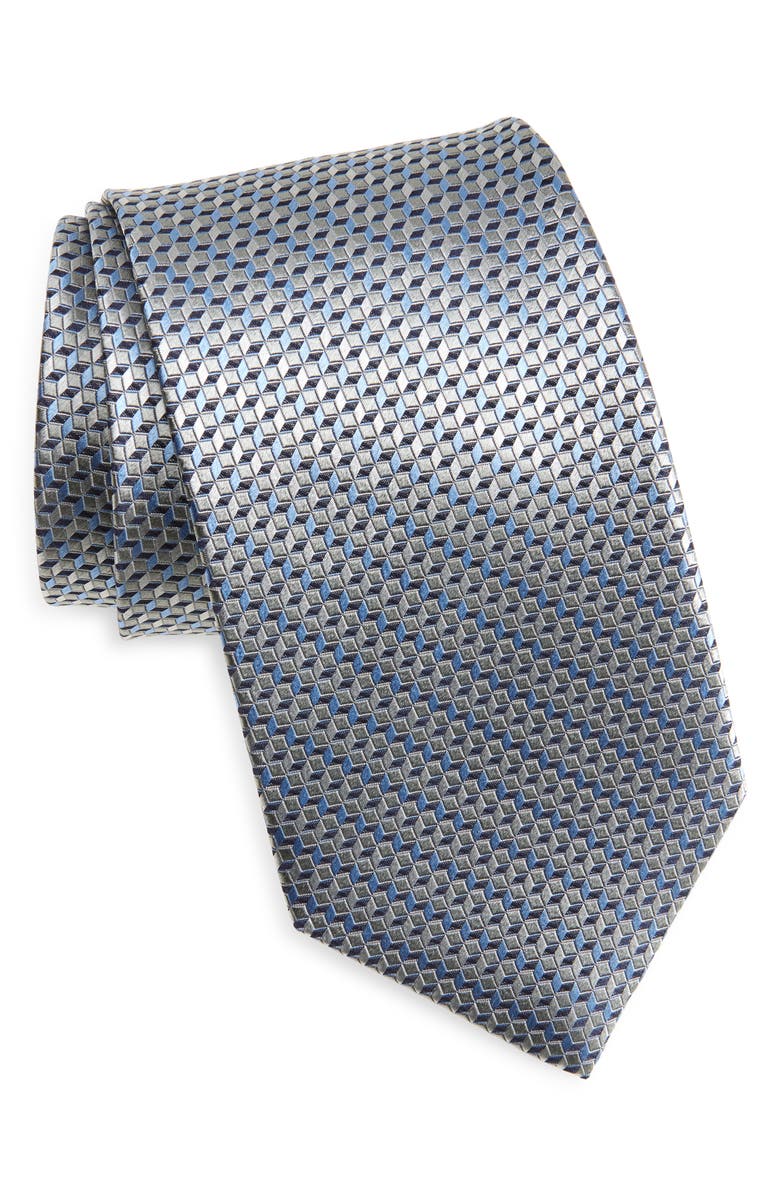 David Donahue Silk Tie, Main, color, Charcoal