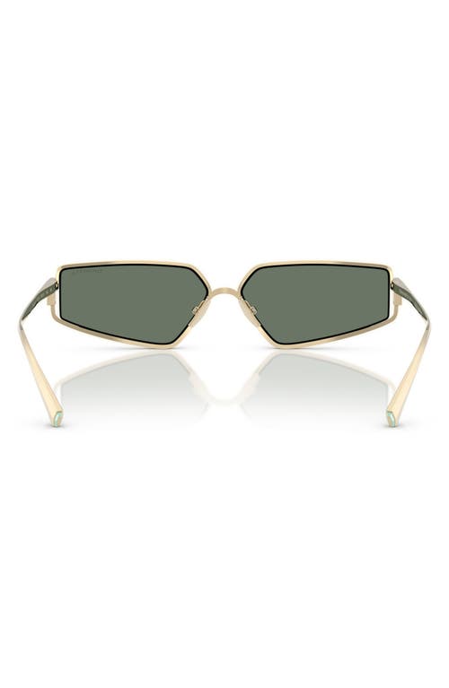 Tiffany & Co . 60mm Irregular Rectangular Sunglasses In Gold