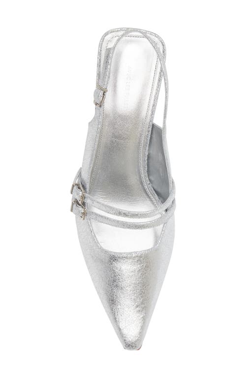 Kaanas Kaia Double Strap Slingback Pump In Silver
