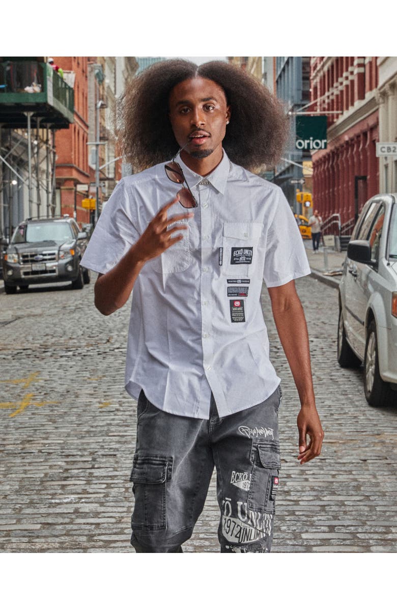Ecko Unltd. Postal Button Down Shirt, Alternate, color, 