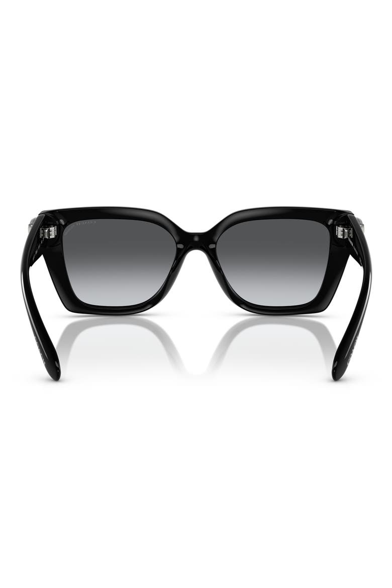 55mm Gradient Polarized Square Sunglasses, Alternate, color, BLACK