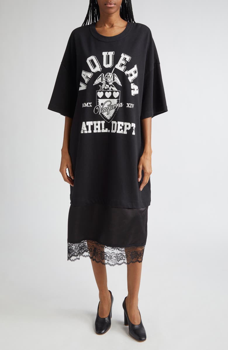 Vaquera Mixed Media Graphic T-Shirt Dress, Main, color, 