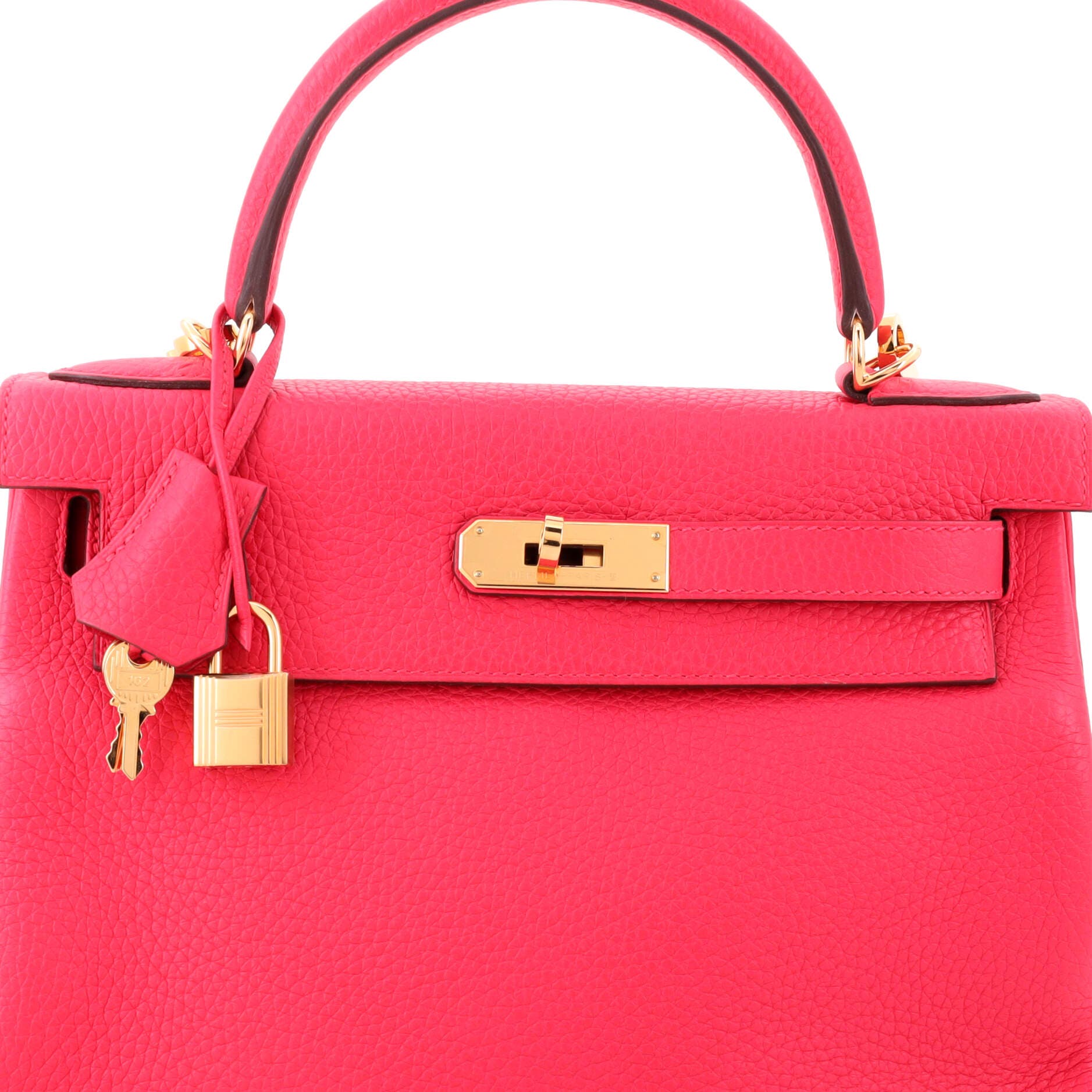 Pre-Owned Hermes Kelly Handbag Pink Clemence with Gold Hardware 28, Alternate, color, Rose Extreme