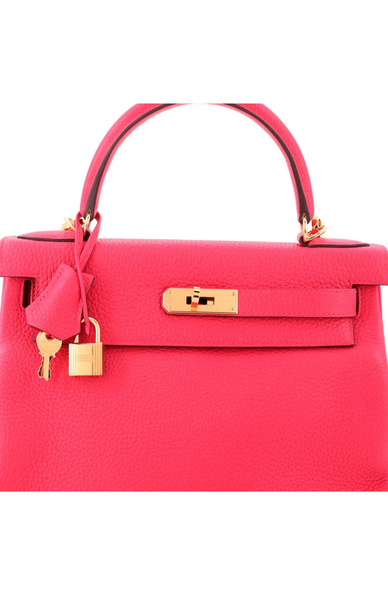 Pre-Owned Hermes Kelly Handbag Pink Clemence with Gold Hardware 28, Alternate, color, Rose Extreme