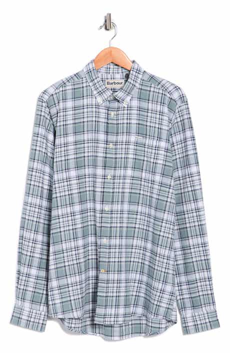 Barbour Bridgeport Tailored Fit Plaid Linen & Cotton Button-Down Shirt