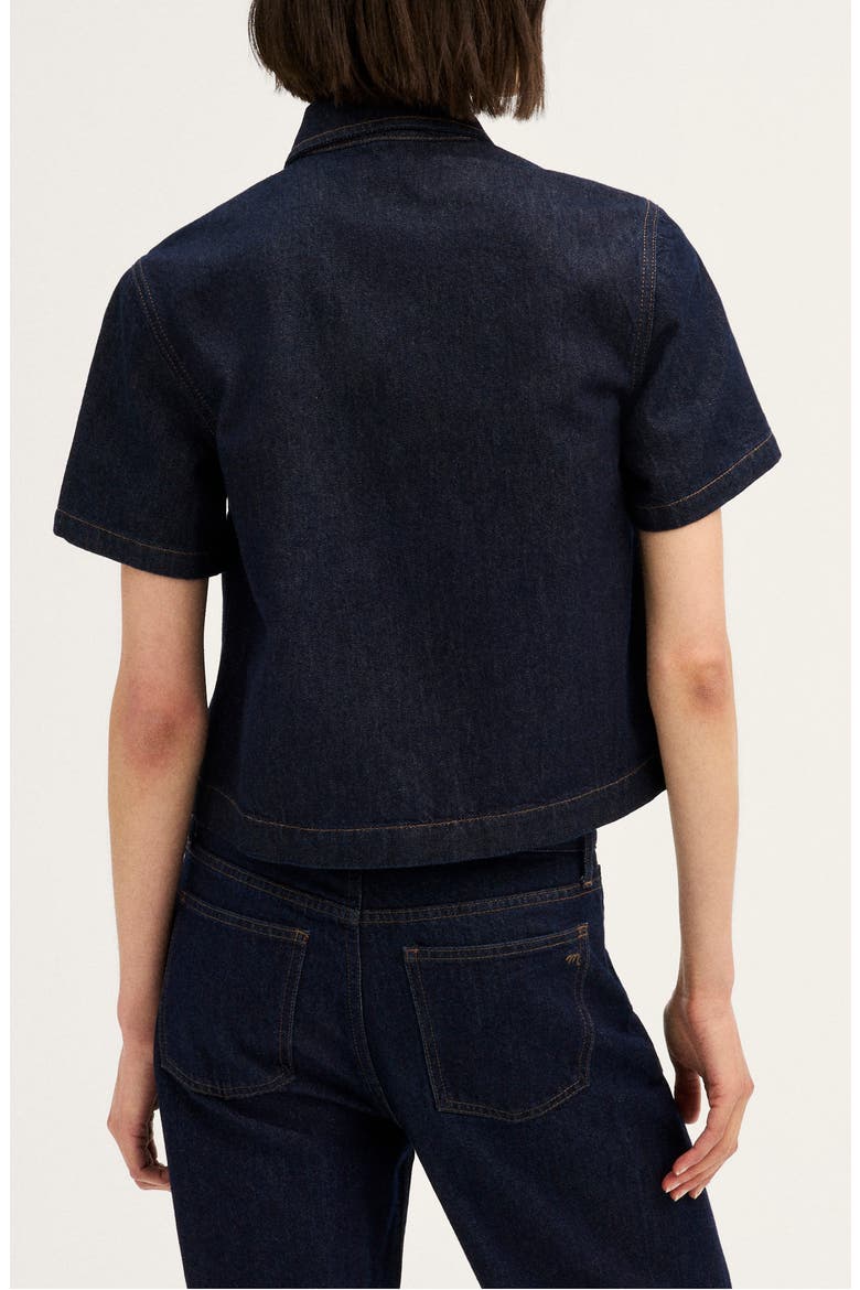 Boxy Denim Polo, Alternate, color, RINSE WASH