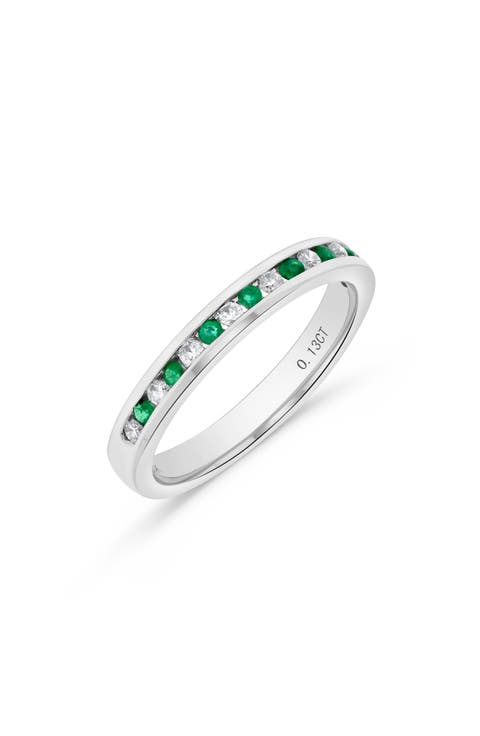 Emerald & Diamond Band Ring
