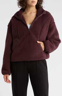 Faux Shearling Half Zip Pullover