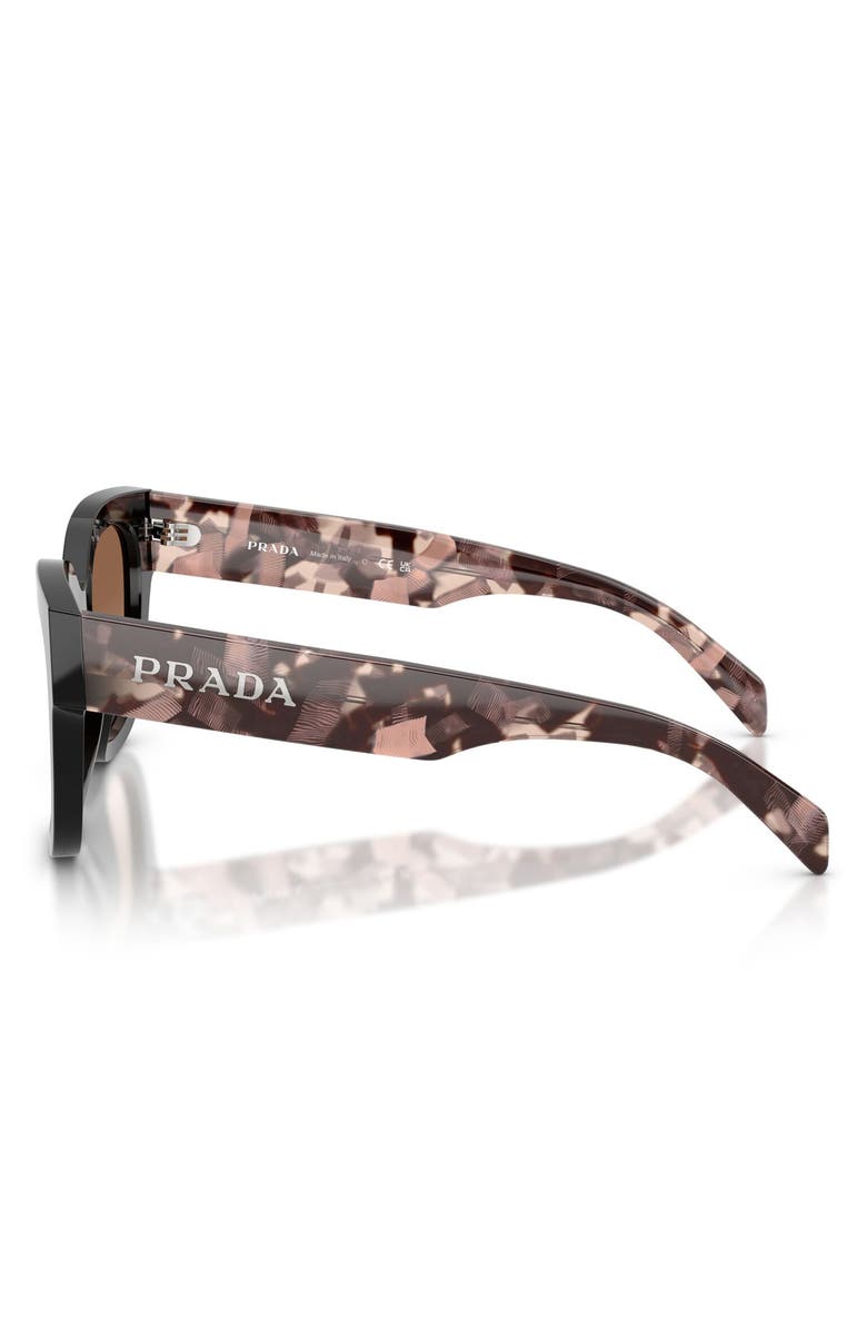 Prada 52mm Square Sunglasses, Alternate, color, Black / Brown Gradient