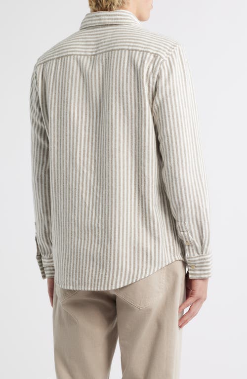 Alex Crane  Cloud Stripe Organic Cotton Flannel Button-up Shirt In Multi