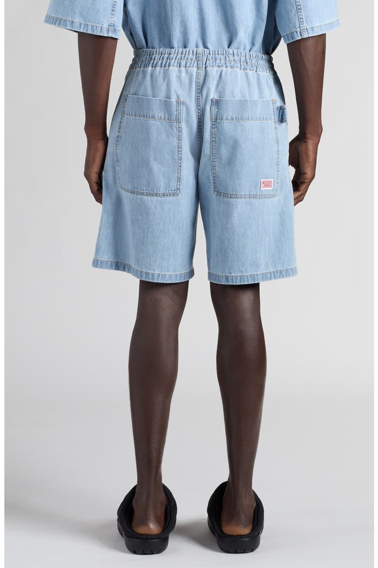 Bleached Denim Drawstring Waist Shorts, Alternate, color, 4946 LIGHT BLEACH