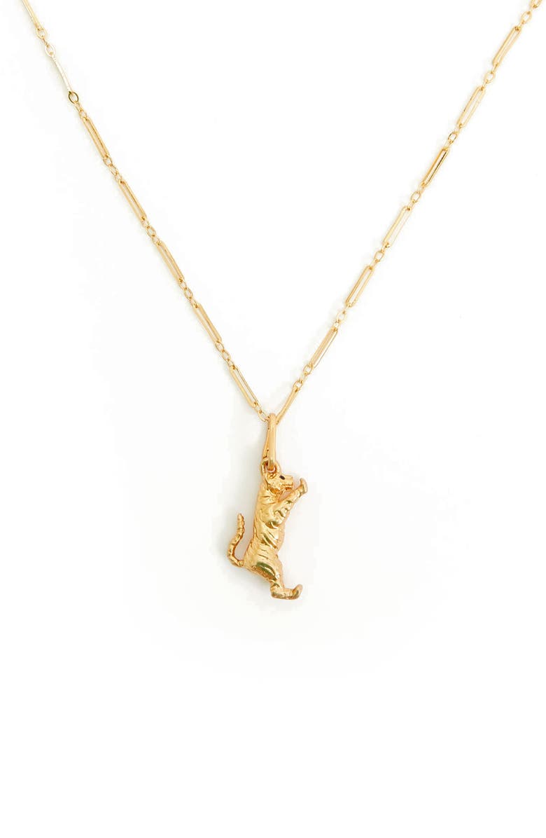 Clare V. Figaro Chain Necklace, Main, color, 14K Gold Vermeil