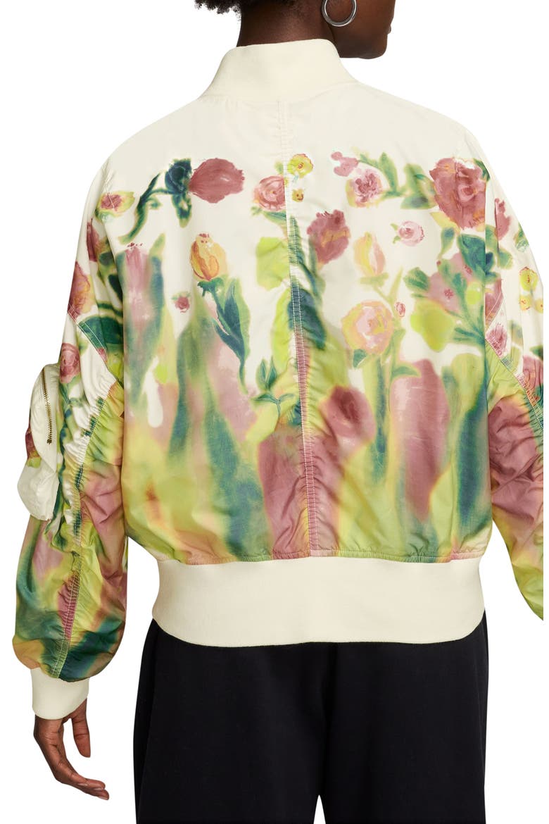 Sportswear Ady Floral Zip-Up Bomber Jacket, Alternate, color, SAIL/ WHITE