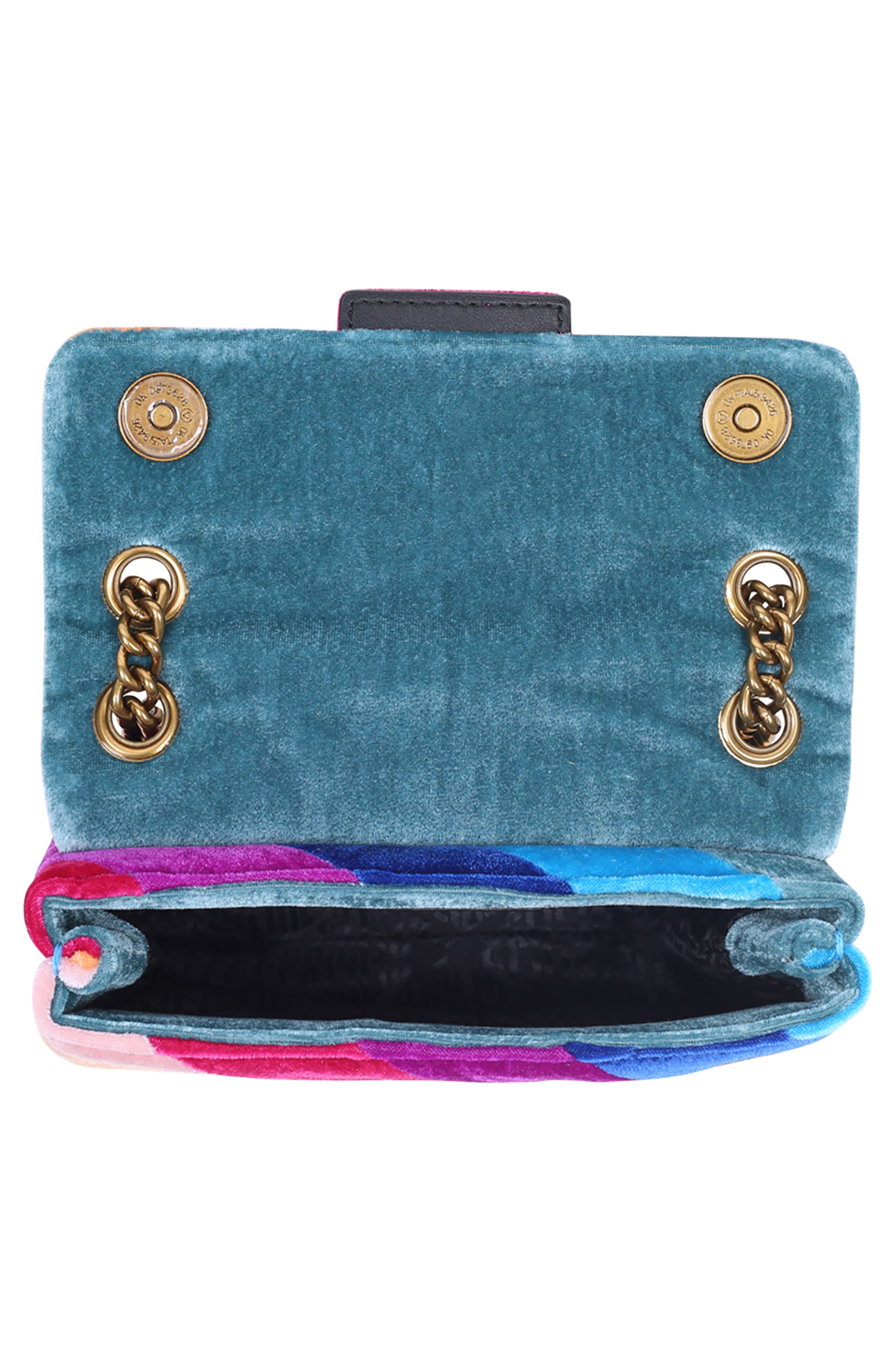 Kurt Geiger London Rainbow Shop Mini Kensington Velvet Bag, Alternate, color, 