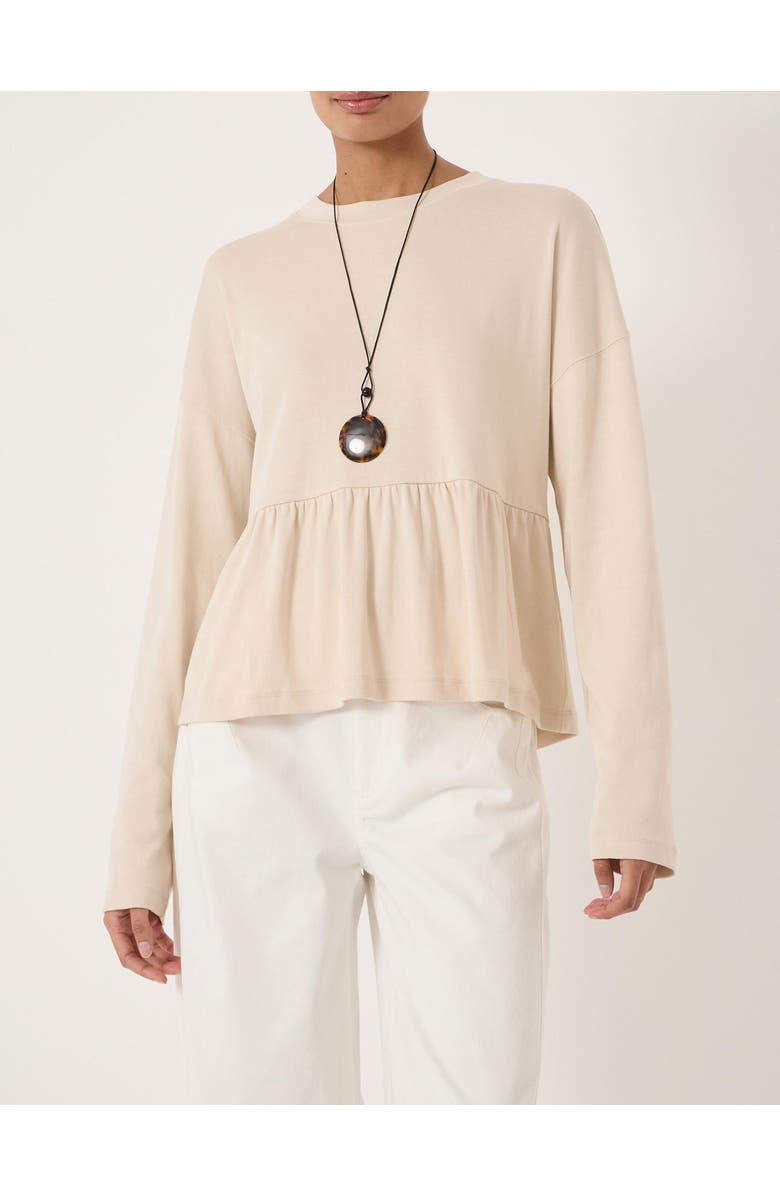 Hush Sana Peplum Jersey Top, Alternate, color, Almond
