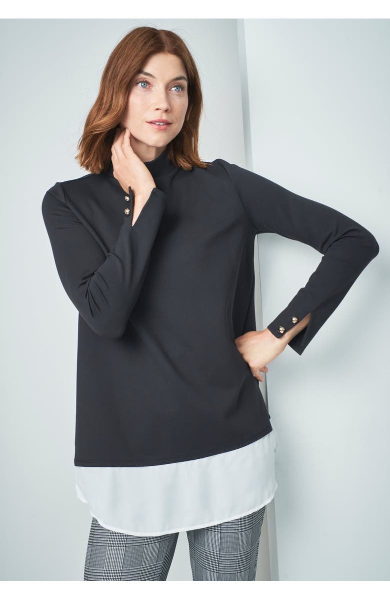 Jessica London Mixed Media Ponte Top, Alternate, color, 