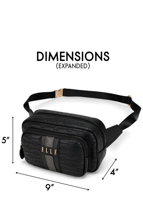 Elle Eleganza 1.6l Vegan Leather Monogram Sling In Black