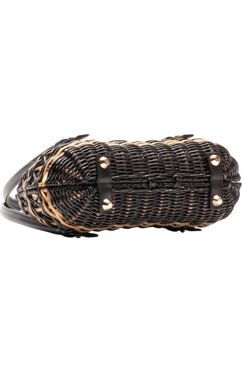 Frances Valentine Tweety Basket Wicker & Leather Handbag, Alternate, color, Black/ Toast