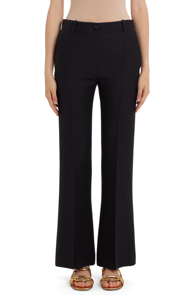 Valentino Garavani Flare Crepe Couture Pants, Main, color,