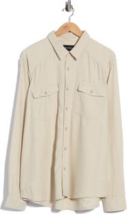 Lucky Brand Herringbone Crossdye Western Long Sleeve Button-Up Shirt