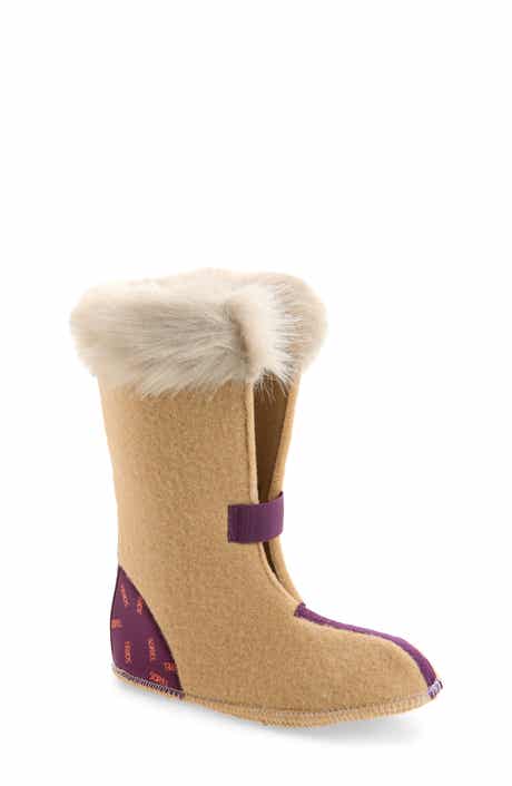 Kids' Joan of Arctic Faux Fur Trim Boot Liner