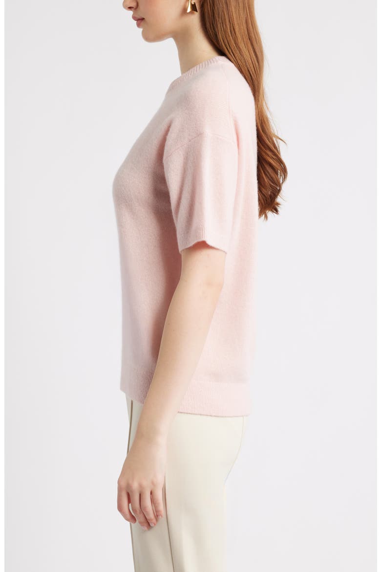 Short Sleeve Cashmere Sweater, Alternate, color, PINK DOGWOOD