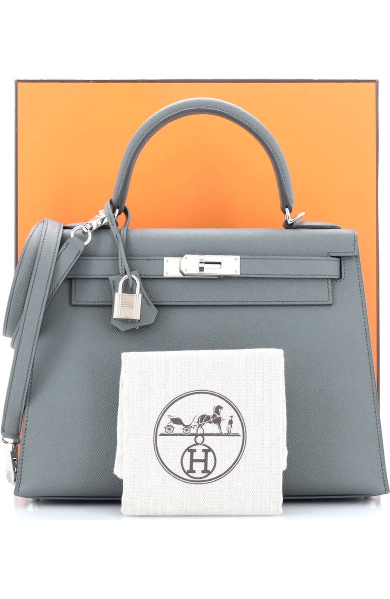 Pre-Owned Hermes Kelly Handbag Green Epsom with Palladium Hardware 28, Alternate, color, Vert Amande