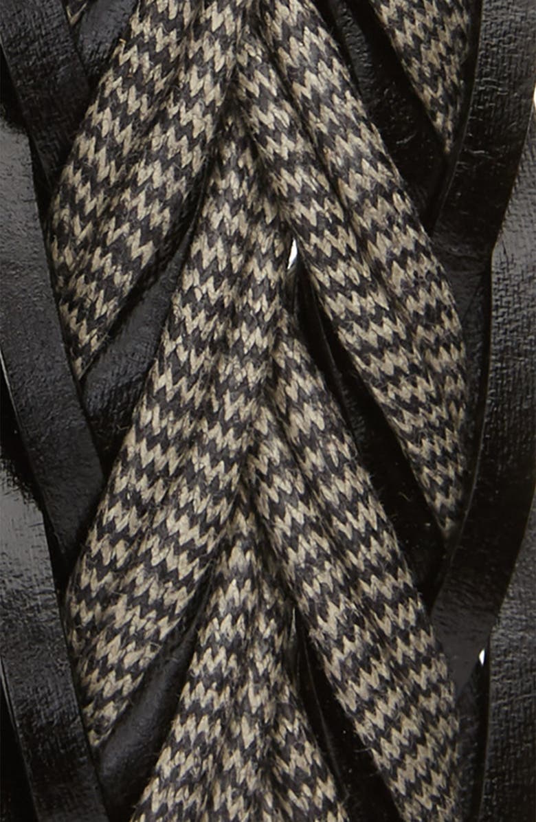 Torino Braided Cotton & Leather Belt, Alternate, color, 