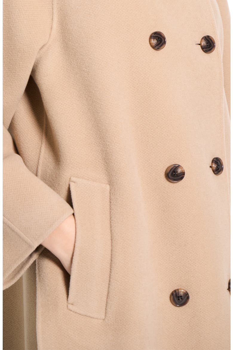 Double Breasted Wool Blend Coat, Alternate, color, PALOMINO - TSI