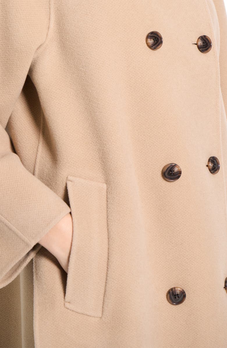 Theory Double Breasted Wool Blend Coat, Alternate, color, Palomino - Tsi