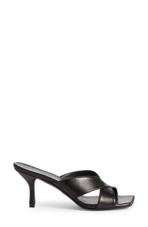 Stuart Weitzman Women's Carmen 75mm Leather Criss-cross Sandals In Black
