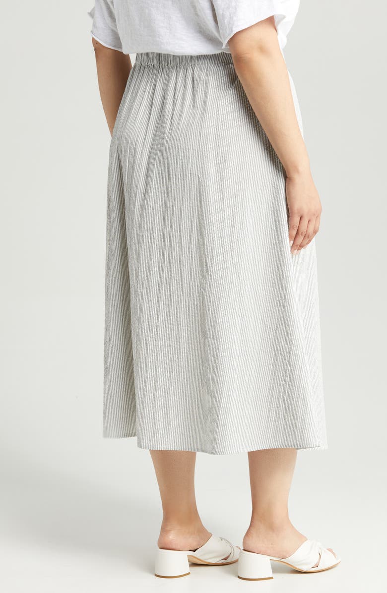 Eileen Fisher Organic Cotton A-Line Skirt, Alternate, color, White/ Black