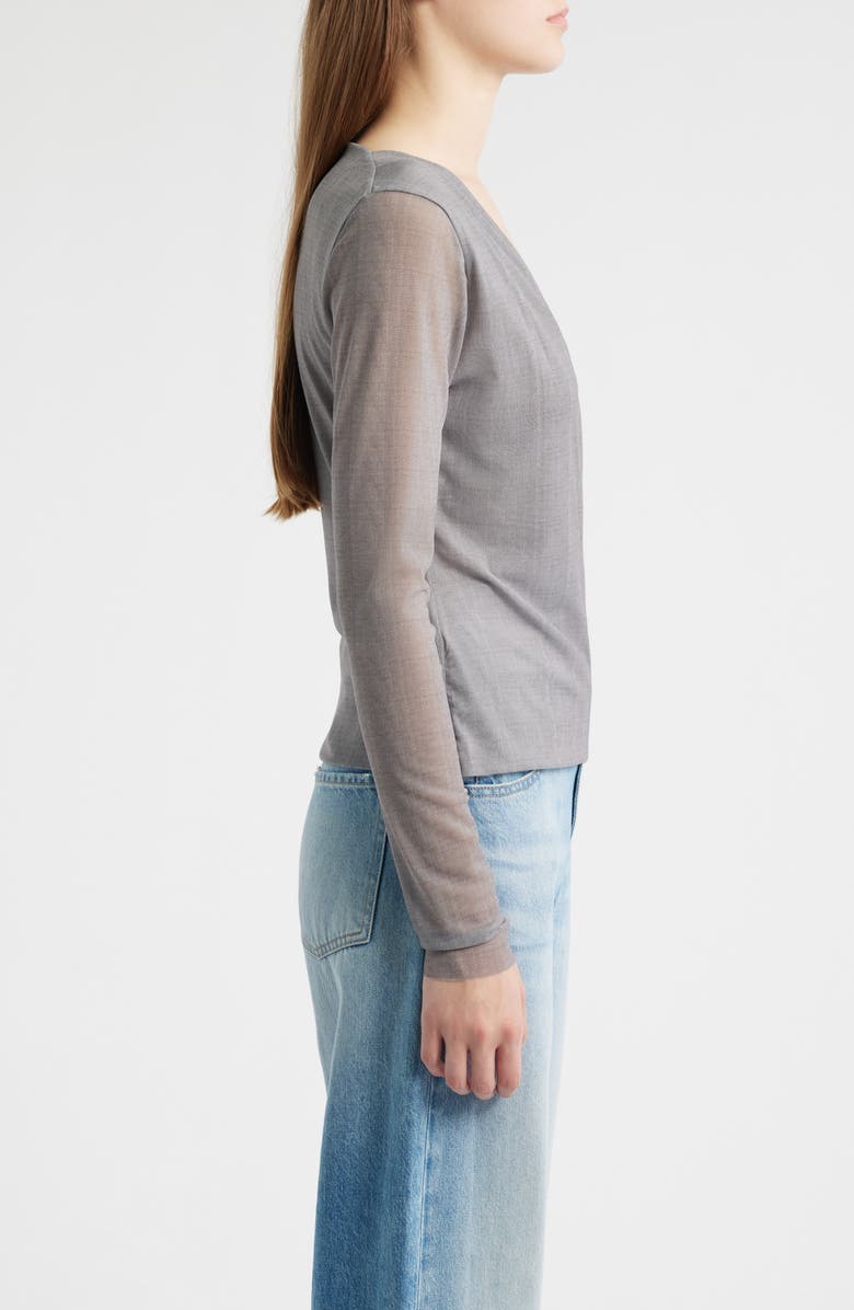 BOSS Edriba Faux Wrap Top, Alternate, color, Granite Mesh