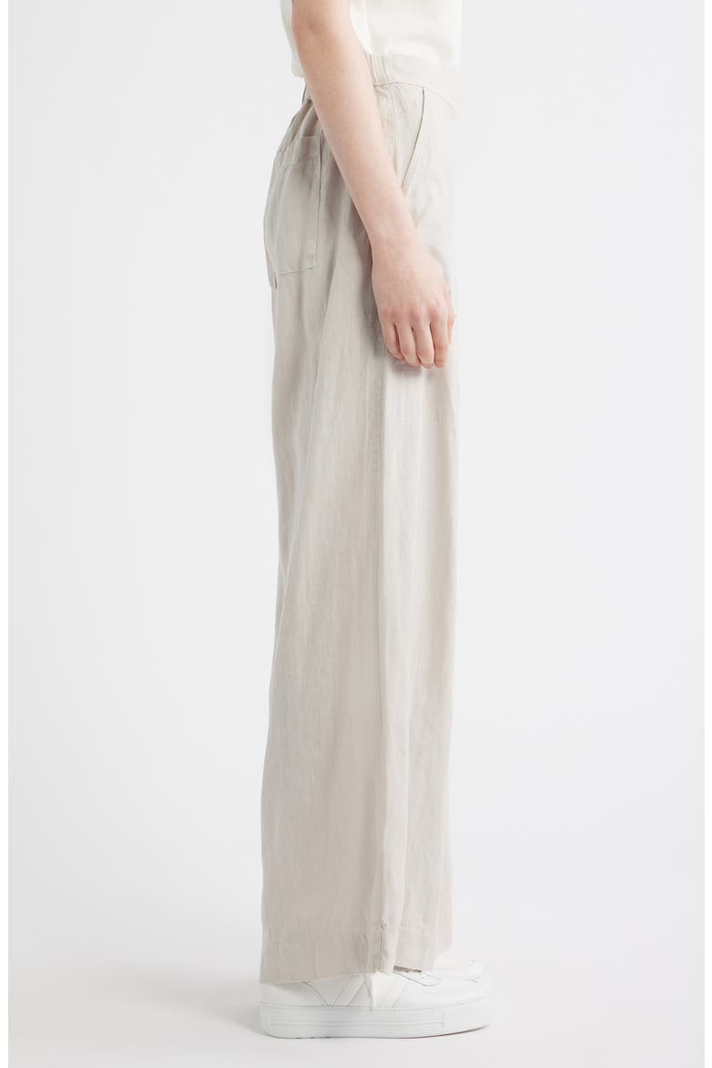 Madeline Patch Pocket Pull-On Linen Pants, Alternate, color, SAND