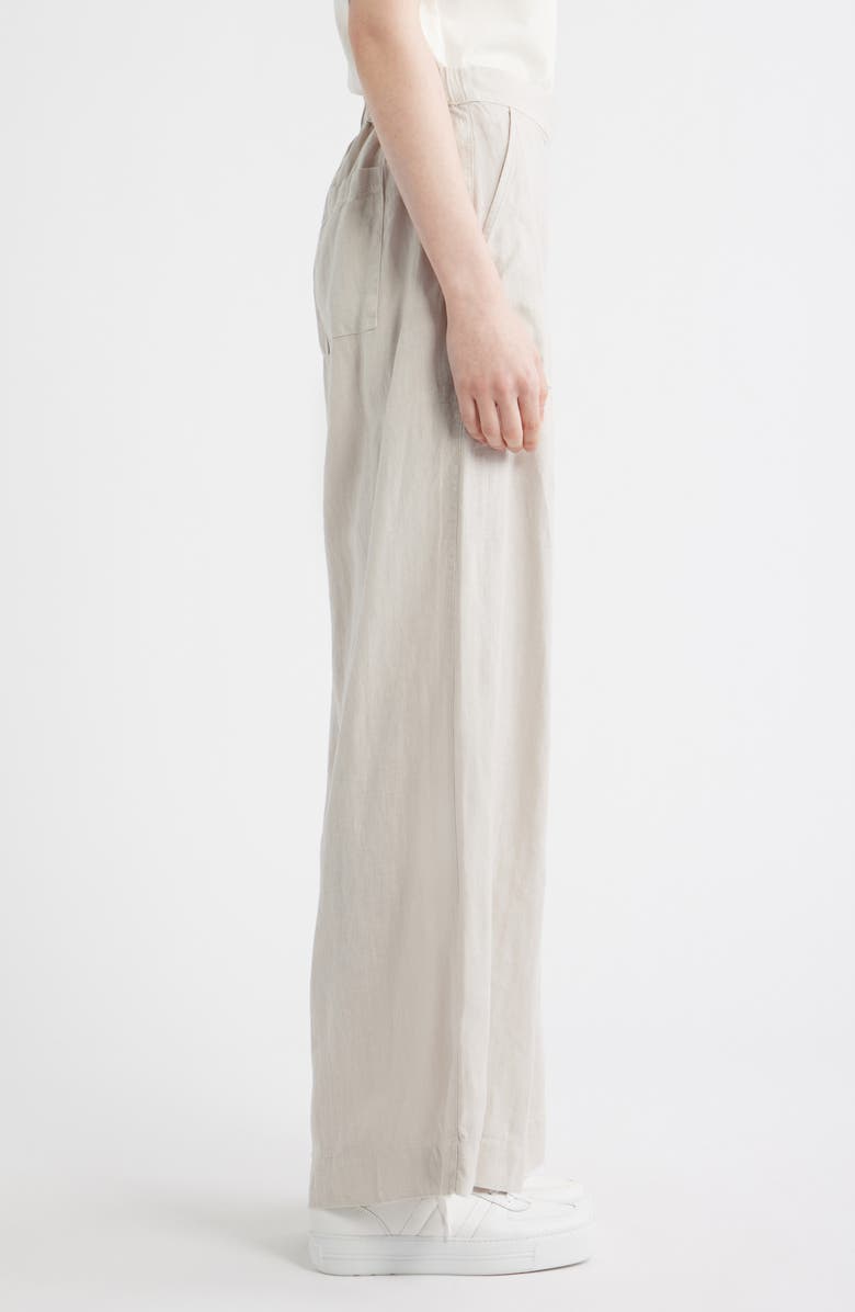 Frank & Eileen Madeline Patch Pocket Pull-On Linen Pants, Alternate, color, Sand