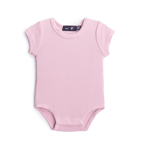 Rib Knit Short Sleeve Button Down Romper (Baby)