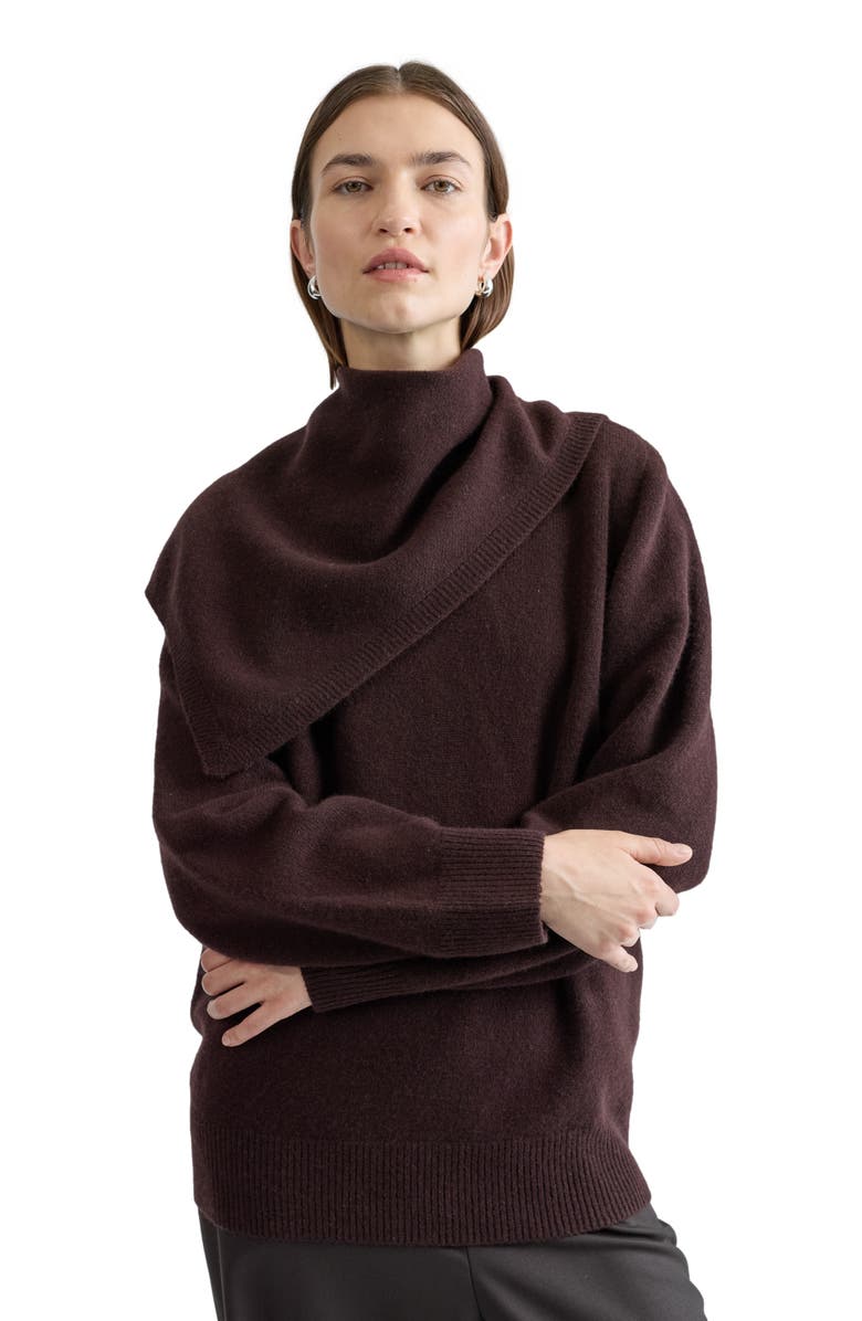 Almina Concept Wool V Neck Sweater, Alternate, color, Dark Brown