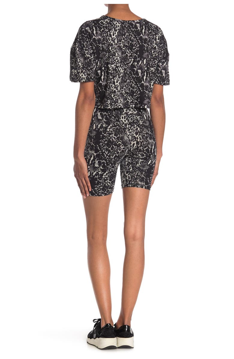 FRENCH AFFAIR Animal Print T-Shirt & Bike Shorts Pajama 2-Piece Set, Alternate, color, 
