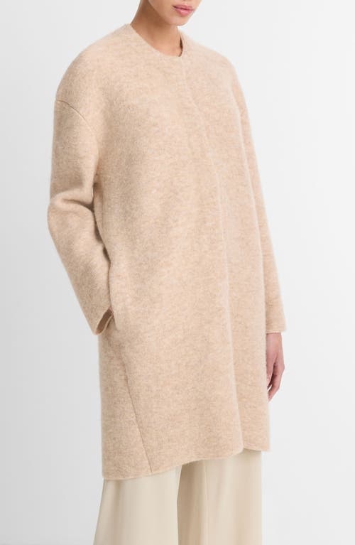 Vince Textured Soft Sculpt Cardigan Sweater In Wheat Cream